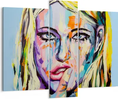 Produktbild von Bild auf Leinwand - Leinwandbild - Öl Malerei Porträt Frau - 95x80cm - Wand Bild - Wanddeko - Leinwanddruck - Bilder - Kunstdruck - Wanddekoration - Leinwand bilder - Wandkunst - CB95x80-2904