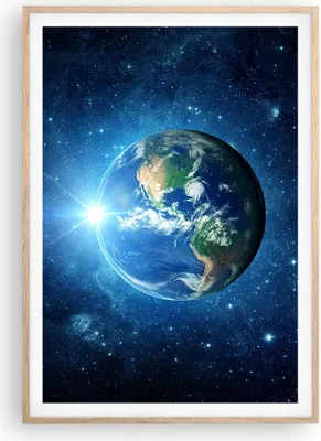 Produktbild von Gerahmtes Poster - Rahmen in heller Eiche - Erde Universum Sterne Galaxie - 70x100 cm - Wand Bild - Wanddeko - Wandbilder - Wandposter - Bilderrahmen - Bilder - Kunstdruck - P2NPA70x100-2943