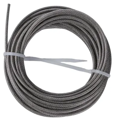 Productafbeelding van Stalen kabel met kunststof coating - 10 meter, zware kabel voor tuinprojecten