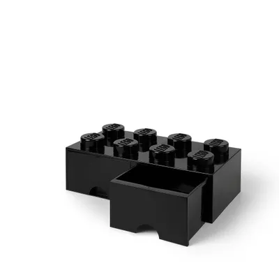 Produktbild von LEGO Brick Drawer (8 Knobs)Black, Spielzeug-Aufbewahrungsbox, Schwarz, Freistehend, Einfarbig, Rechteckig, Polypropylen (PP)