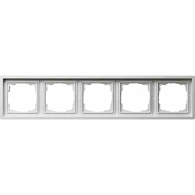 Produktbild von GIRA 0215112 Abdeckrahmen 5fach Flächenschalter Reinweiß glänzend