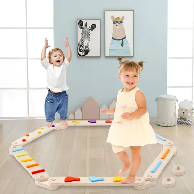 Obrázok produktu pre Montessori balančná doska s farebnými prekážkami