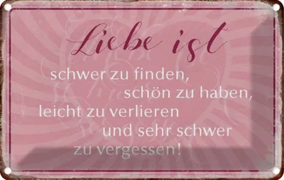Produktbild von vianmo Blechschild 12x18 cm liebe ist schwer zu finden Dekoration