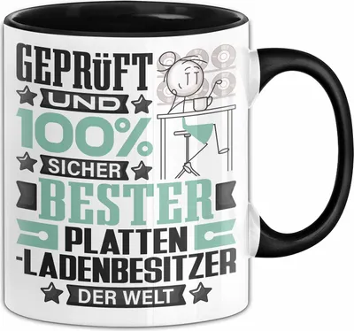 Produktbild von Plattenladenbesitzer Geschenk Lustiger Spruch für Plattenladenbesitzer Geschenkidee Bester Plattenladenbesitzer Der Welt (Schwarz)