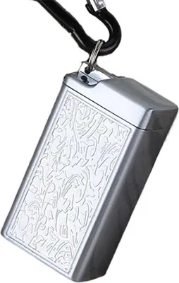 Produktbild von INF Metall Aschenbecher mit Schlüsselanhänger und Karabiner für Unterwegs Silber