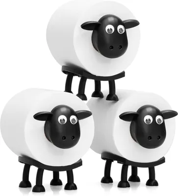 Image de Porte-rouleau de papier toilette - Design mouton - Amusant - Autoportant - Imprimé en 3D