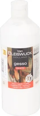 A white bottle of gesso primer.