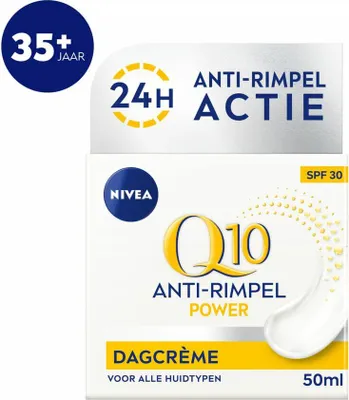 Produktbild von NIVEA – Q10 POWER Tagescreme – Anti-Falten-Creme – LSF 30 – Für jeden Hauttyp – Mit Q10 & Kreatin – Collagen Booster – 50 ml - 1 Stück