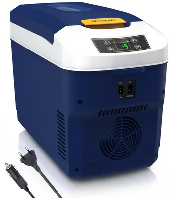 Produktbild von Brandson Elektrische Kühlbox 10 L,  Sichtfensterdeckel, Kühlt & hält Warm, von bis zu -10 bis +65°C, 10 l, 230 V Netzspannung &12 V KFZ Auto Bordspannung