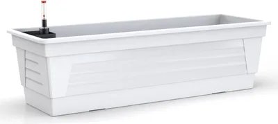 Produktbild von Plastard Blumenkasten Weiss 80 cm mit Hydroeinsatz Pflanzkasten Balkonkasten