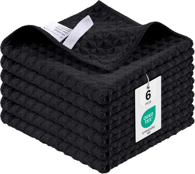 Produktbild von Mikrofasertücher, 6er-Pack, 30 x 30 cm, Küchentücher, Schwarz