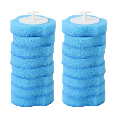 Image de 16 têtes de rechange pour brosses de toilettes, nettoyants jetables, solubles dans l'eau, recharges de brosses de toilettes pour salles de bains