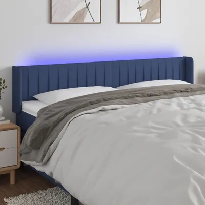 Produktbild von The Living Store LED Kopfteil Blau 183x16x78/88 cm Stoff