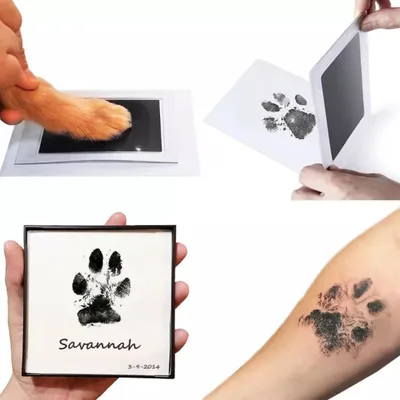 Produktbild von Melario 2x Pfotenabdruck Set Abdruckkissen für Ihr Haustier ohne Rückstände Hund Katze Schwarz