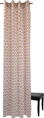 Produktbild von Ösenschal Hanna mit Ornament-Print 100% Baumwolle 140 x 245 (BxH)cm  weiß- senf-kupfer
