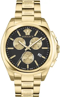 Produktbild von Versace VE3CA0723 Chrono Lady schwarz gold Edelstahl Armband Uhr Damen NEU