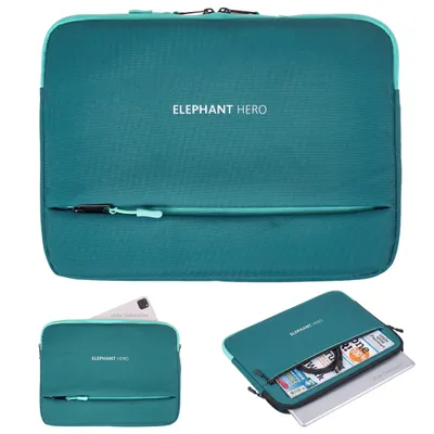 Produktbild von Laptoptasche Laptophülle Notebook Laptop Tasche Elephant Hero Signature Sleeve innen: 34 x 23 cm 15 16 Zoll Polstertasche A4 13203 Solid Petrol Grün