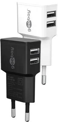 Immagine prodotto di Goobay 44952 Caricatore doppio USB-A (12 W) bianco, bianco - 2 porte USB-A