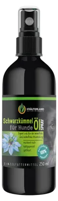 Produktbild von Kräuterland Schwarzkümmelöl Spray für Hunde 250ml kaltgepresst nativ