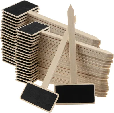 Immagine prodotto di 40 segnalini per piante, targa, 14 x 6,1 cm, targhette per piante, legno, targhette per erbe aromatiche, impermeabili, etichette, per giardino, colore marrone, nero, adatti per giardini, piante, ecc