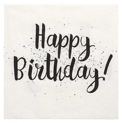 Produktbild von PAPSTAR Servietten 3-lagig, 33x33 cm, "Happy Birthday" | Folie (30 Stück)