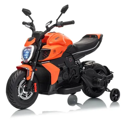Produktbild von Ducati x Bentley Diavel V4 Kinder Elektro Motorrad 12V (3–6 Jahre) – Offiziell Lizenziert, mit EVA-Reifen, Stützrädern & Bluetooth – Kinder Elektromotorrad – Orange