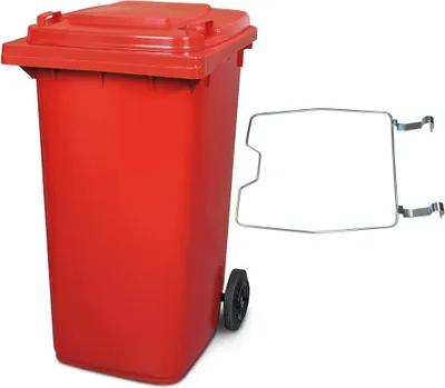 Produktbild von BRB Mülltonne MGB 240 Liter, mit Klemmring für Müllsäcke (rot)