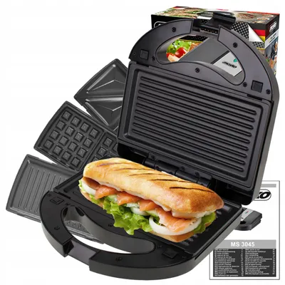 Produktbild von 3-in-1-Toaster 1000W-Sandwich, Grill, Waffeleisen, Panini, Sandwich einfach
