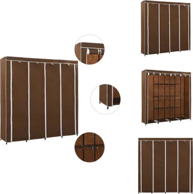 Produktbild von vidaXL Kleiderschrank mit 4 Fächern Braun 175 x 45 x 170 cm -  Kleiderschränke
