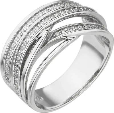 Produktbild von Breiter Ring aus 925 Silber mit 73 Zirkonia weiß Silberring Fingerring Damen Innenumfang 52mm  Ø16.6mm