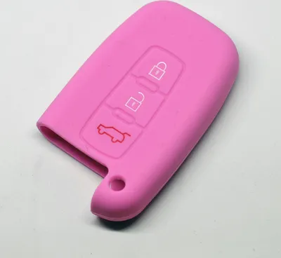Produktbild von Auto Schlüssel Hülle Silikon Schutz Cover Rosa kompatibel mit Hyundai Genesis Sonata KIA Optima Sportage 3 Tasten KEYLESS SMARTKEY