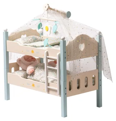 Produktbild von Holzpuppenbett für 43 cm Puppen mit Bettwäsche