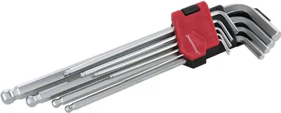 Produktbild von Profi-Innensechskantschlüssel mit Kugelkopf, 9-tlg. Satz 1,5–10 mm
