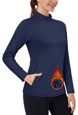 Produktbild von Damen-Unterhemd Thermo-Sport-T-Shirt Warm Atmungsaktiv Navy L