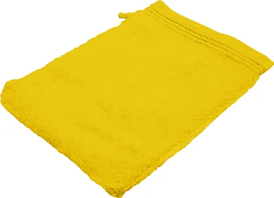 Produktbild von St. Barth Ripsborde Waschhandschuh, 100% Baumwolle, 380 g/m², 16 x 21 cm, gelb