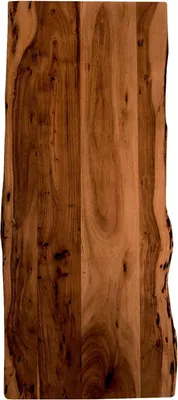 Produktbild von Holzplatte 140x60 cm Toni, Tischplatte aus Akazienholz massiv + nussbaumfarben, Baumkanten-Platte für Heimwerker, geeignet für Arbeitsplatten, Tische & Fensterbretter