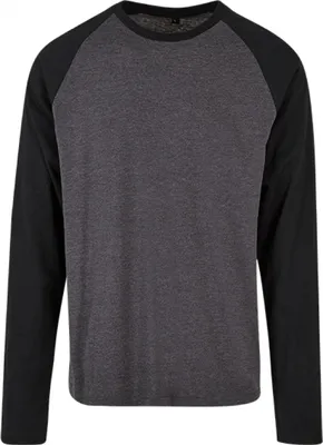 Produktbild von Build Your Brand Basic BB023 | Herren Contrast Raglan Longsleeve Langarmshirt - Farbe: Charcoal/Black - Größe: M