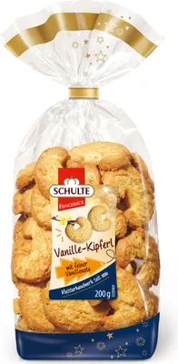Zdjęcie produktu dla Schulte Vanilla Kipferl delikatne kruche ciasteczka o smaku waniliowym 200g