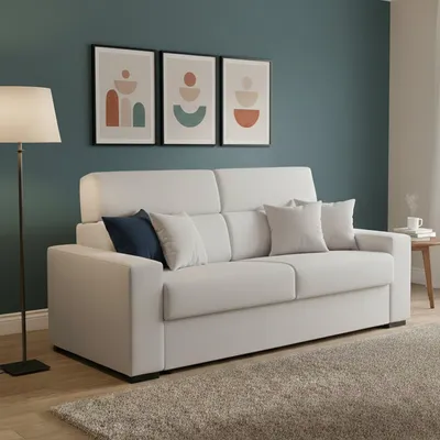 Immagine prodotto di Casabona - Divano Letto 2 Posti, 180x95 cm Grigio Chiaro, Sfoderabile  Italy