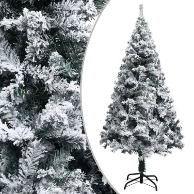 Zdjęcie produktu dla The Living Store Sztuczna choinka ze śniegiem Zielona 120 cm PVC