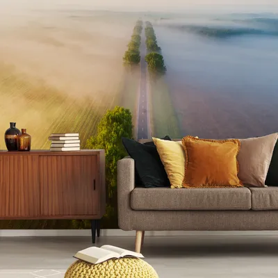 Produktbild von Muralo XXL Selbstklebende FOTOTAPETE STRA§E Felder Baeume Aussicht von oben (B) 460 cm x (H) 300 cm Tapete Wandtapete WOHNZIMMER SCHLAFZIMMER 4581