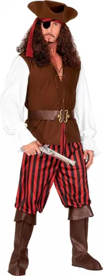 Produktbild von Piratenkostüm mit Hut und Augenklappe 7-tlg. für Fasching Größe: L-52