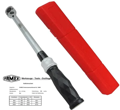 Obrázek produktu pro FAMEX 10865 1/2" Momentové klíče 40-210 Nm