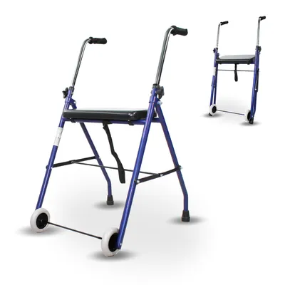 Produktbild von Mobiclinic, Rollator, Emérita, Rollator faltbar und leicht, Aus Stahl, Stabil, Höhenverstellbar, Mit gepolstertem Sitz, 2 Räder
