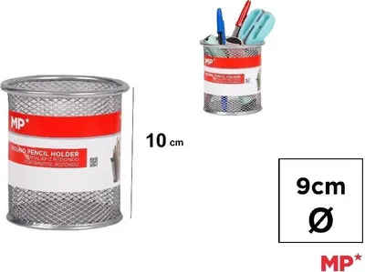Zdjęcie produktu dla Pojemnik na długopisy siatkowy okrągły srebrny