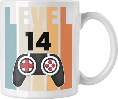 Produktbild von Trendation - 14. Geburtstag Tasse Gamer Jungs Jungen Geschenkidee zum Geburtstag Lustig Vierzehn (Weiß)