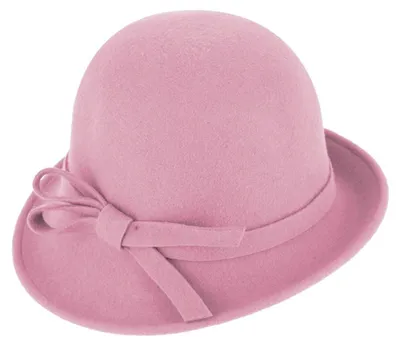 Image de Bonnet en laine pliable de Fiebig, avec détails plissés, couleur rose, taille unique