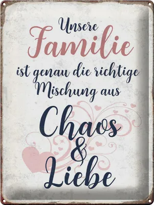 Produktbild von Blechschild  Unsere Familie, 40x30 cm, Blechschilder Spruch Glück Weisheit