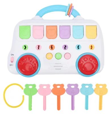 Produktbild von Schlüsseltier, interaktives Spielzeug für Kinder, Busform, Ursache und Wirkung, Musikalisch, für Babys, sensorische Kleinkinder, frühe Lernaktivität,