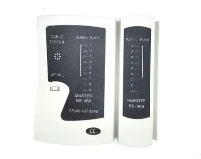 Immagine prodotto di Tester per cavi di rete - Tester per cavi Ethernet - per RJ45, RJ11 e RJ12 - Nero
